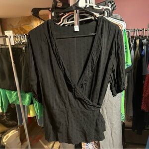 Old Navy Black Textured Blouse